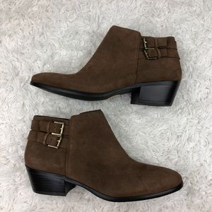 Sam Edelman Suede Double Buckle Ankle Booties 9